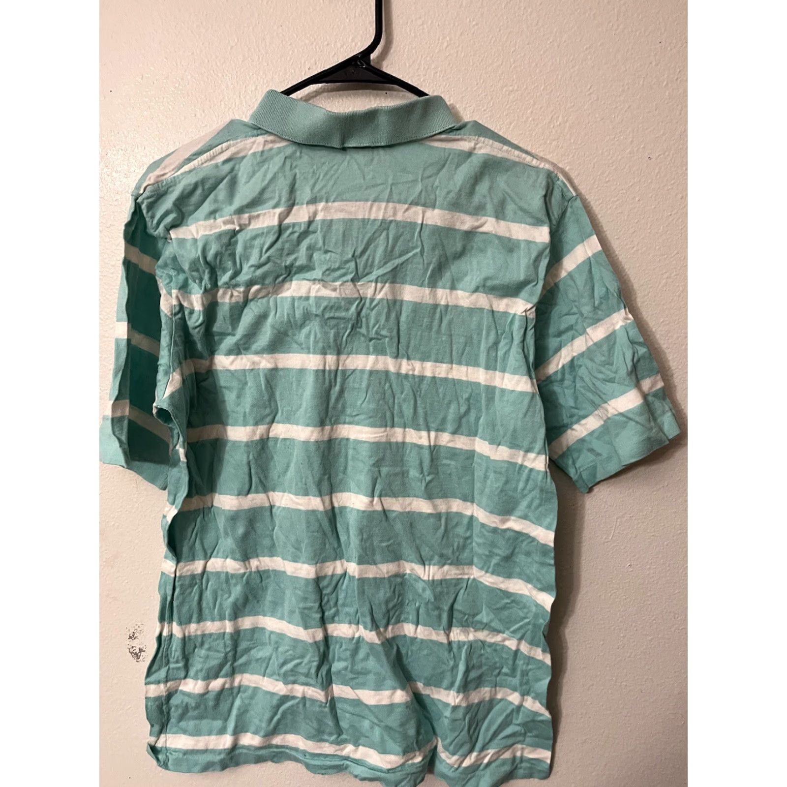 Izod VINTAGE IZOD Polo Shirt Mens L Blue Striped Cotton Golf Shirt Adult Large Men Size US L / EU 52-54 / 3 - 2 Thumbnail