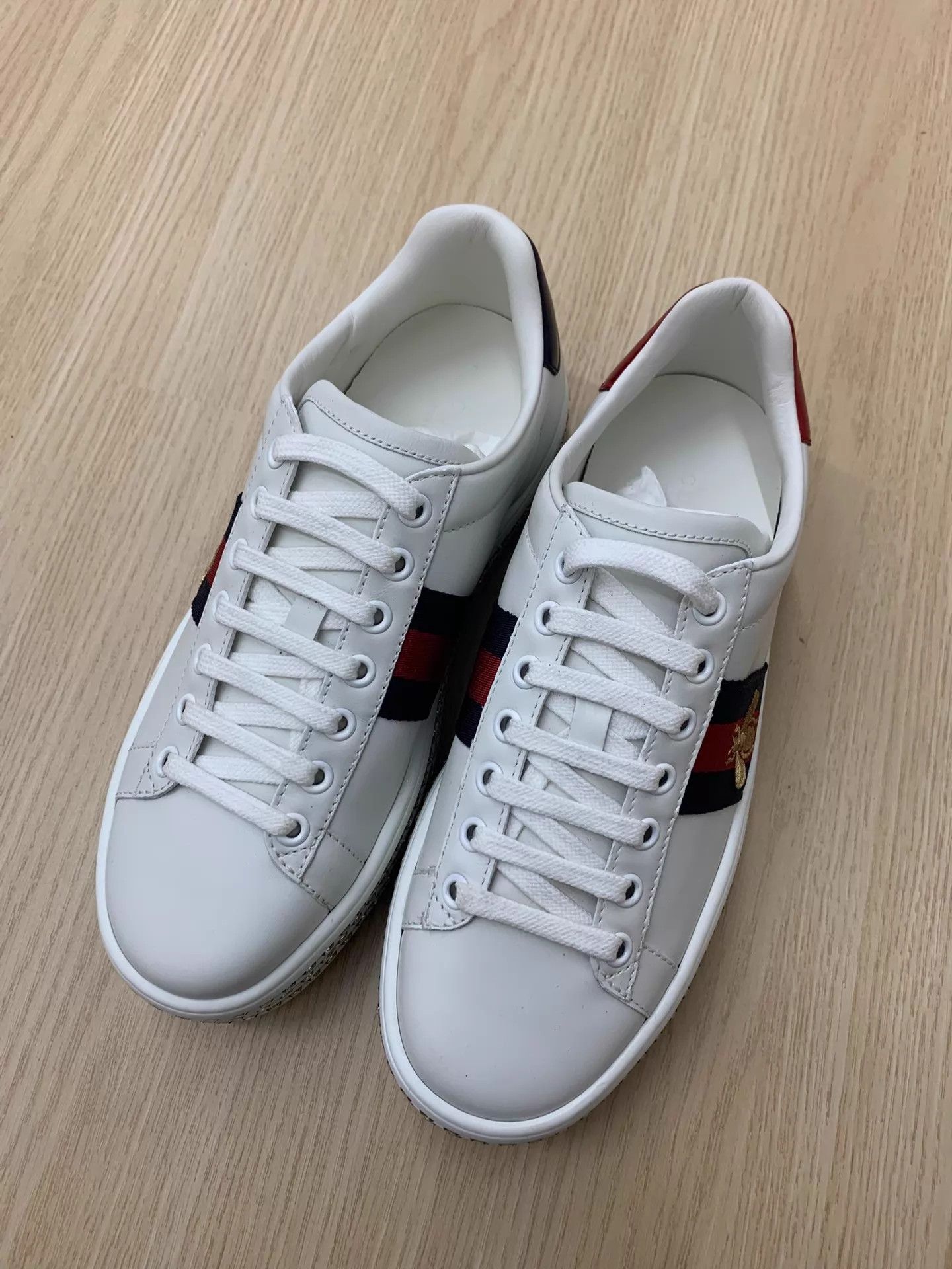 Gucci Gucci Blue Red Bee Crystal Sneaker Size 36 Unworn Size US 5.5 / IT 35.5 - 1 Thumbnail