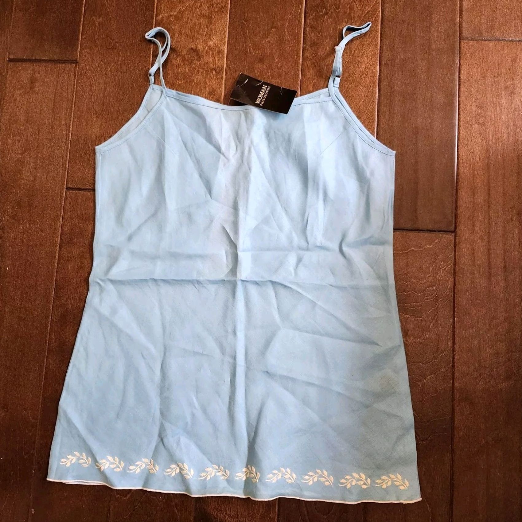 Vintage Philosophy Tank Women XL Blue Flower Sleeveless NWT Regular Top Casual Travel Size XL / US 12-14 / IT 48-50 - 2 Thumbnail