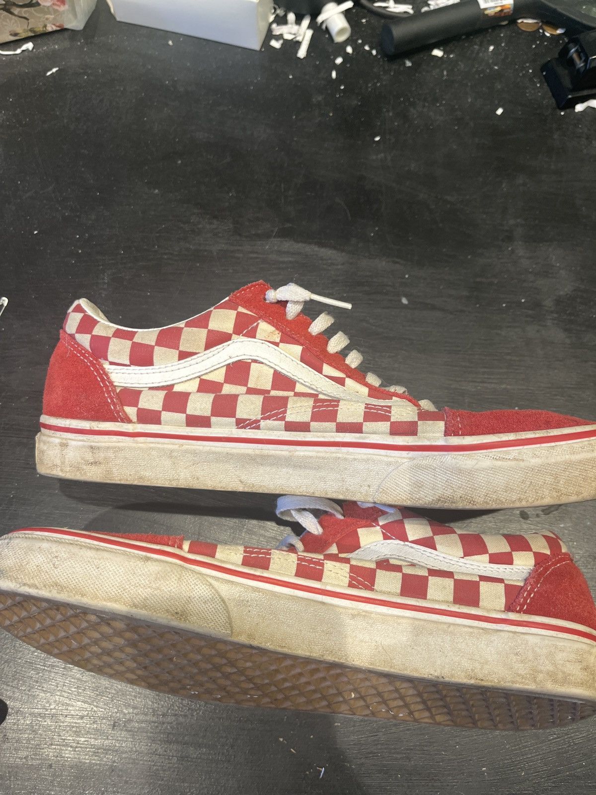 Vans Vans Old Skool Checkerboard Red Size US 10 / EU 43 - 3 Thumbnail