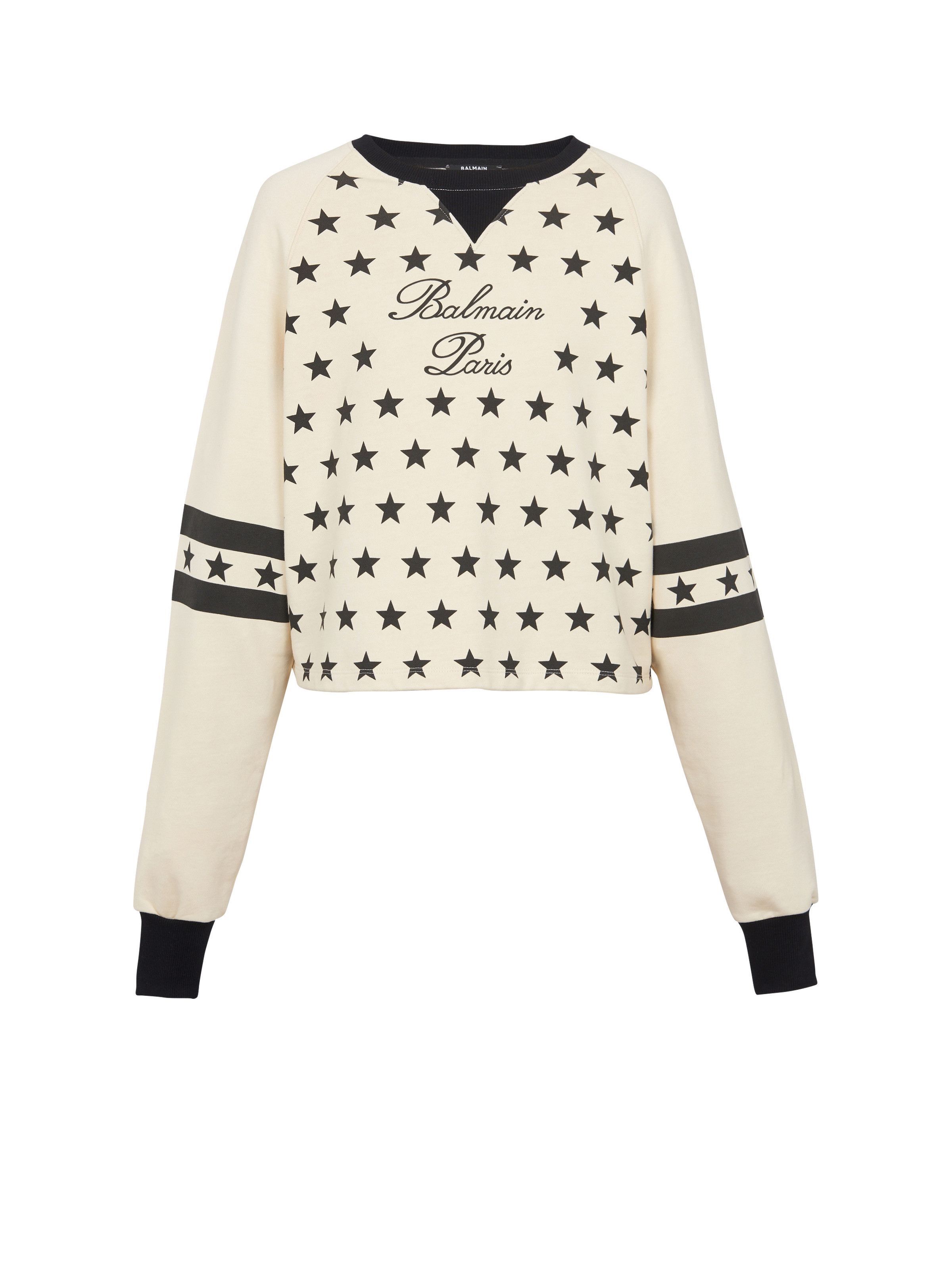 Balmain o1s1wg110825 Signature Logo Crewneck Sweater in Black/White Size S / US 4 / IT 40 - 1 Thumbnail