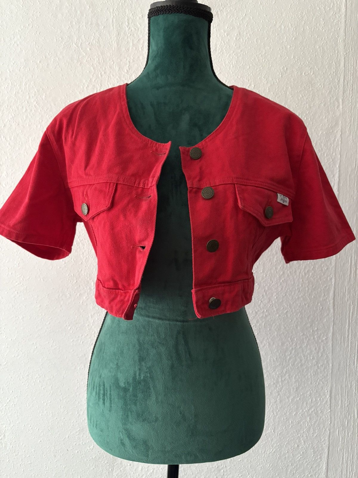 Vintage Vintage x red x short denim jacket Size S / US 4 / IT 40 - 1 Thumbnail