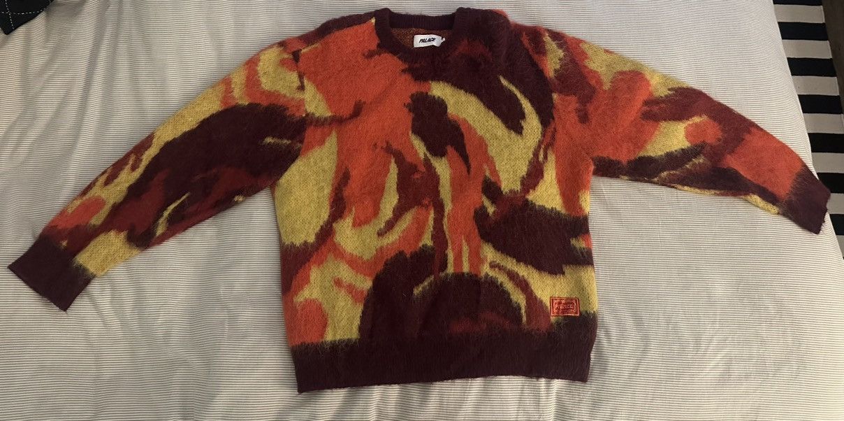 Palace Palace mohair hairy camo sweater red orange Size US L / EU 52-54 / 3 - 2 Thumbnail