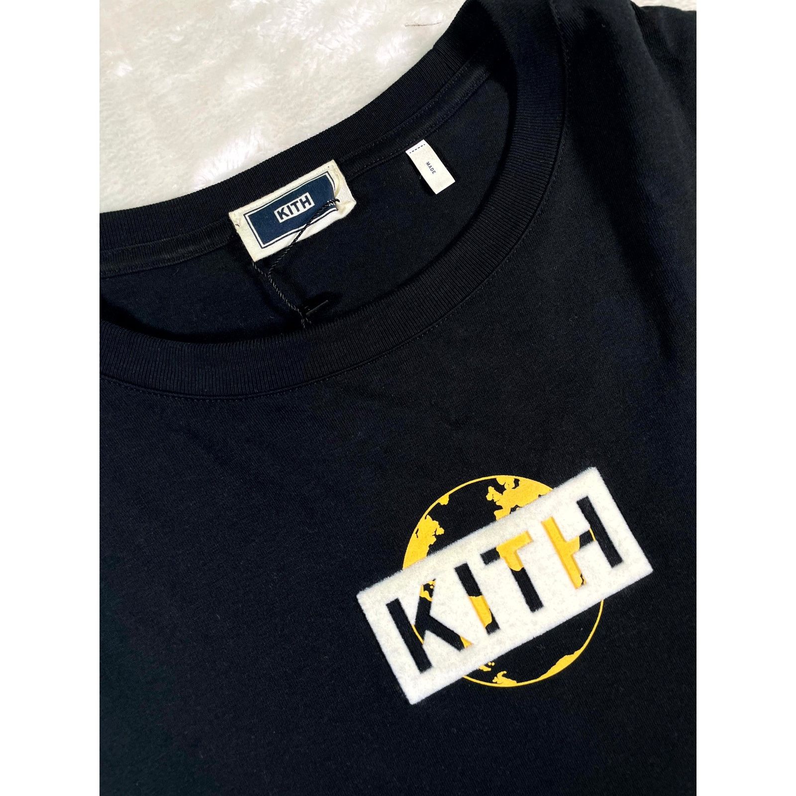 Kith Kith World Box Logo Long Sleeve Black & Yellow T-Shirt Size US XL / EU 56 / 4 - 2 Thumbnail