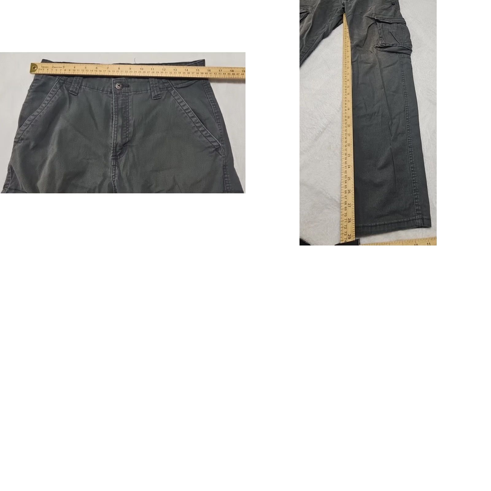 Wrangler Wrangler Gray Pants Men Slim Fit Army Military Utility Tapered Leg 30x29 Cargo Pocket Twill Cotton Button Zip Flat Front Mid Rise Size US 30 / EU 46 - 8 Thumbnail
