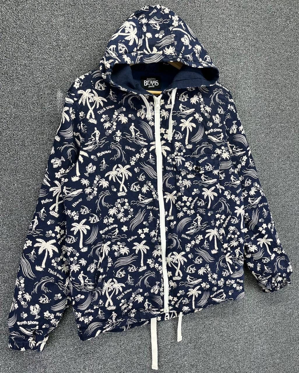 Beams Plus Vintage Beams Hawaiian Surf Hoodie Jacket Size M / US 6-8 / IT 42-44 - 2 Thumbnail