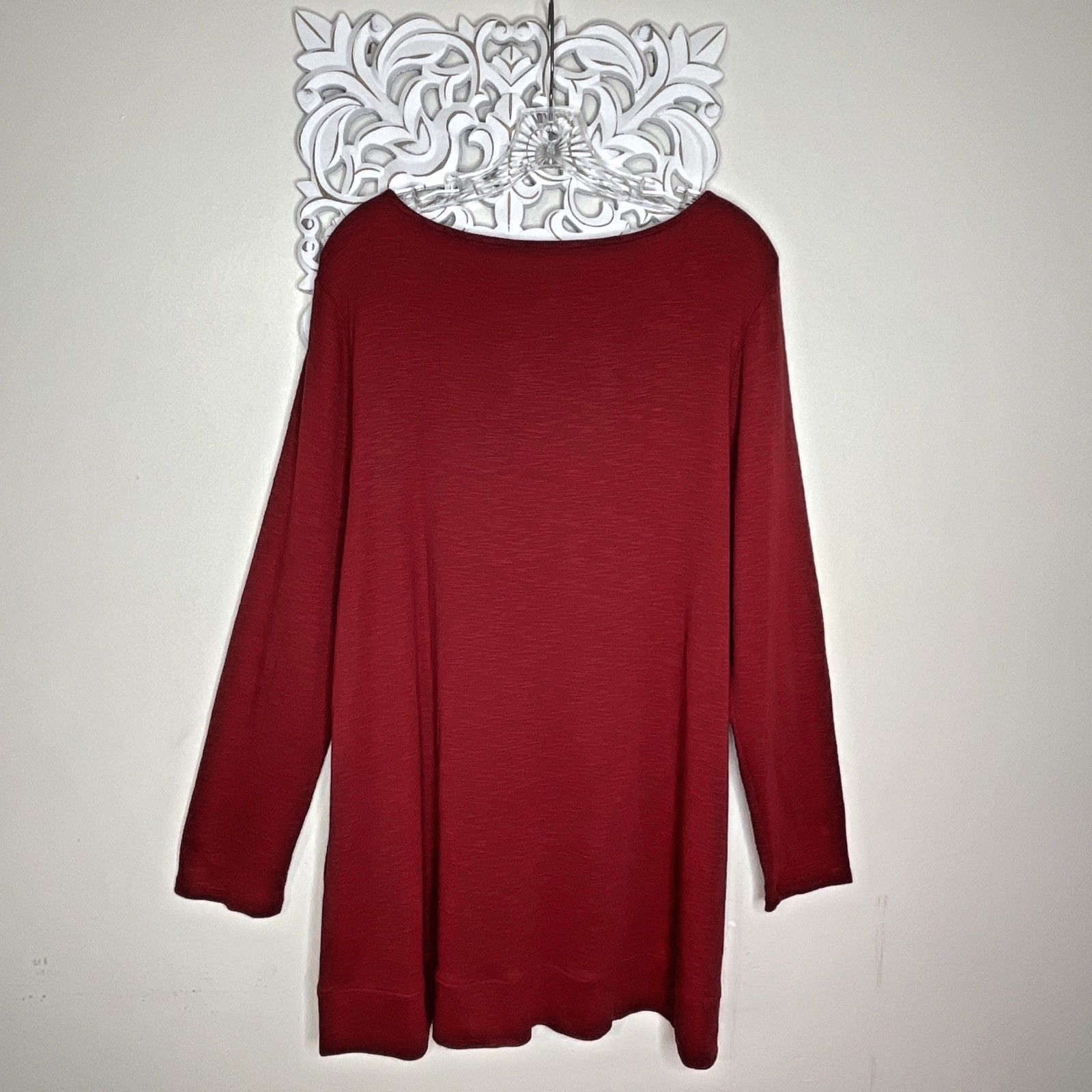 J. Jill J. JILL size XL PIMA COTTON Tunic Pullover Top Rusty BROWN Size XL / US 12-14 / IT 48-50 - 2 Thumbnail