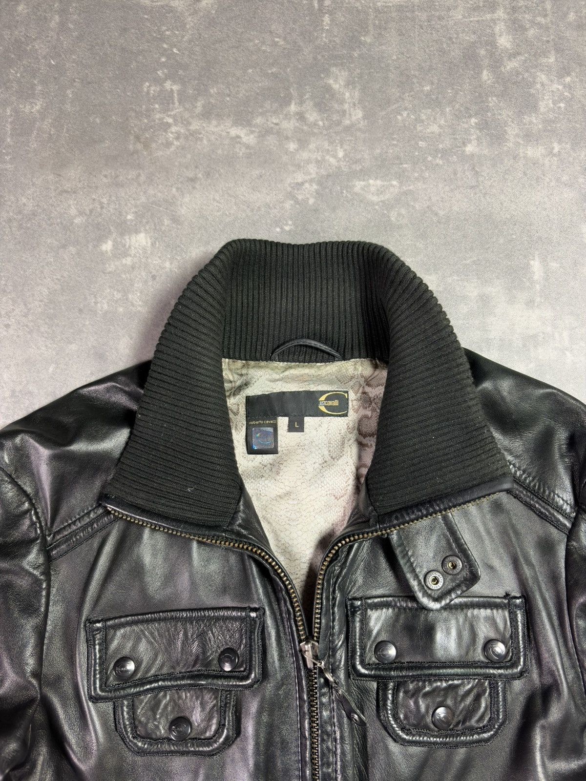Just Cavalli 00s Just Cavalli Leather Bomber Jacket M L Archive Size US M / EU 48-50 / 2 - 12 Thumbnail