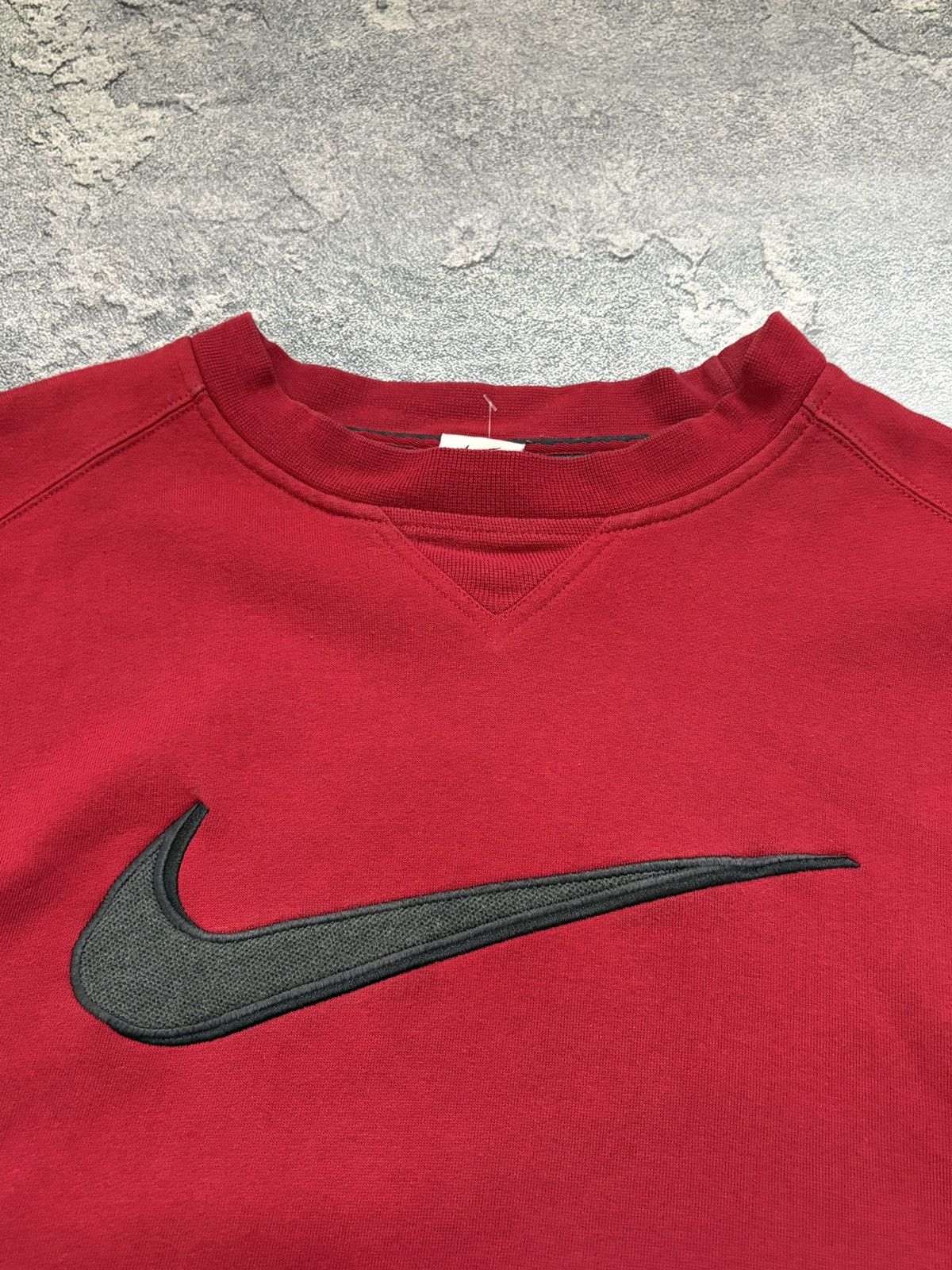 Nike Vintage 90s Nike Big Swoosh Red Crewneck Sweatshirt L Size US L / EU 52-54 / 3 - 6 Thumbnail