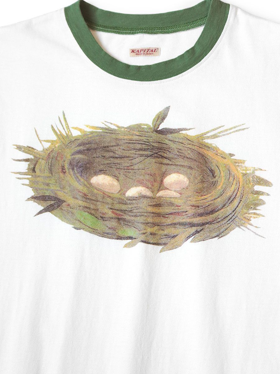 Kapital BIRD`S NEST ringer T-shirt