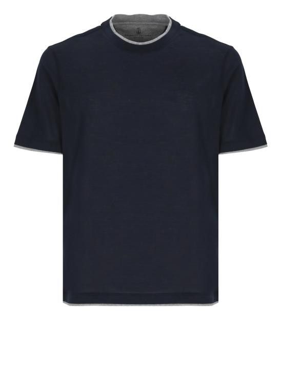 Brunello Cucinelli BRUNELLO CUCINELLI Men Sweater MD8217427 CW893 Blue Size US S / EU 44-46 / 1 - 1 Thumbnail
