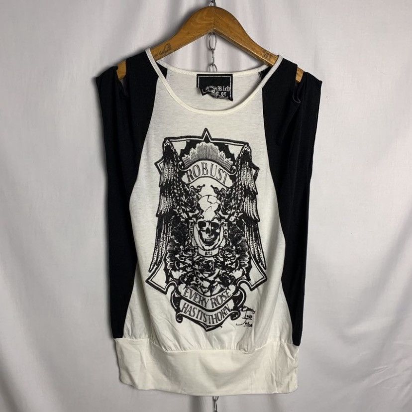 Japanese Brand Rich or Die Anarchy Punk Tanktop Size L / US 10 / IT 46 - 1 Thumbnail