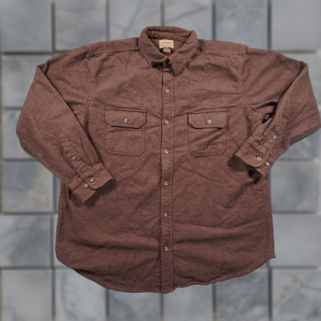 Vintage CE Schmidt Shirt Mens XL Brown Button Down Workwear Long Sleeve Collared Size US XL / EU 56 / 4 - 1 Thumbnail
