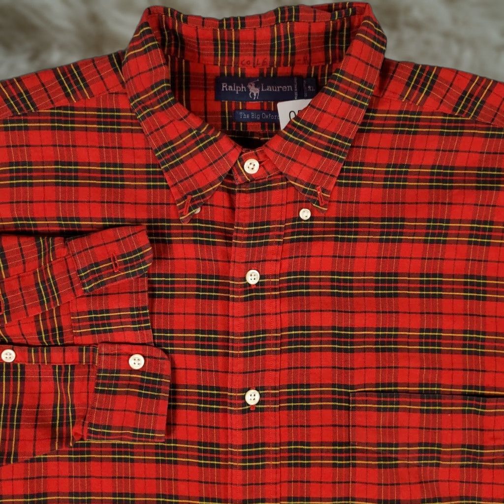Ralph Lauren Ralph Lauren Shirt Mens XL Red Plaid Big Oxford Oversized Pony Button Up Shirt Size US M / EU 48-50 / 2 - 1 Thumbnail