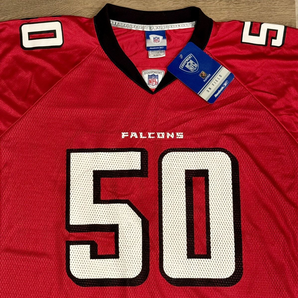 NFL × Reebok × Vintage Ed Hartwell #50 Autographed Atlanta Falcons Reebok Jersey Size US XL / EU 56 / 4 - 7 Thumbnail