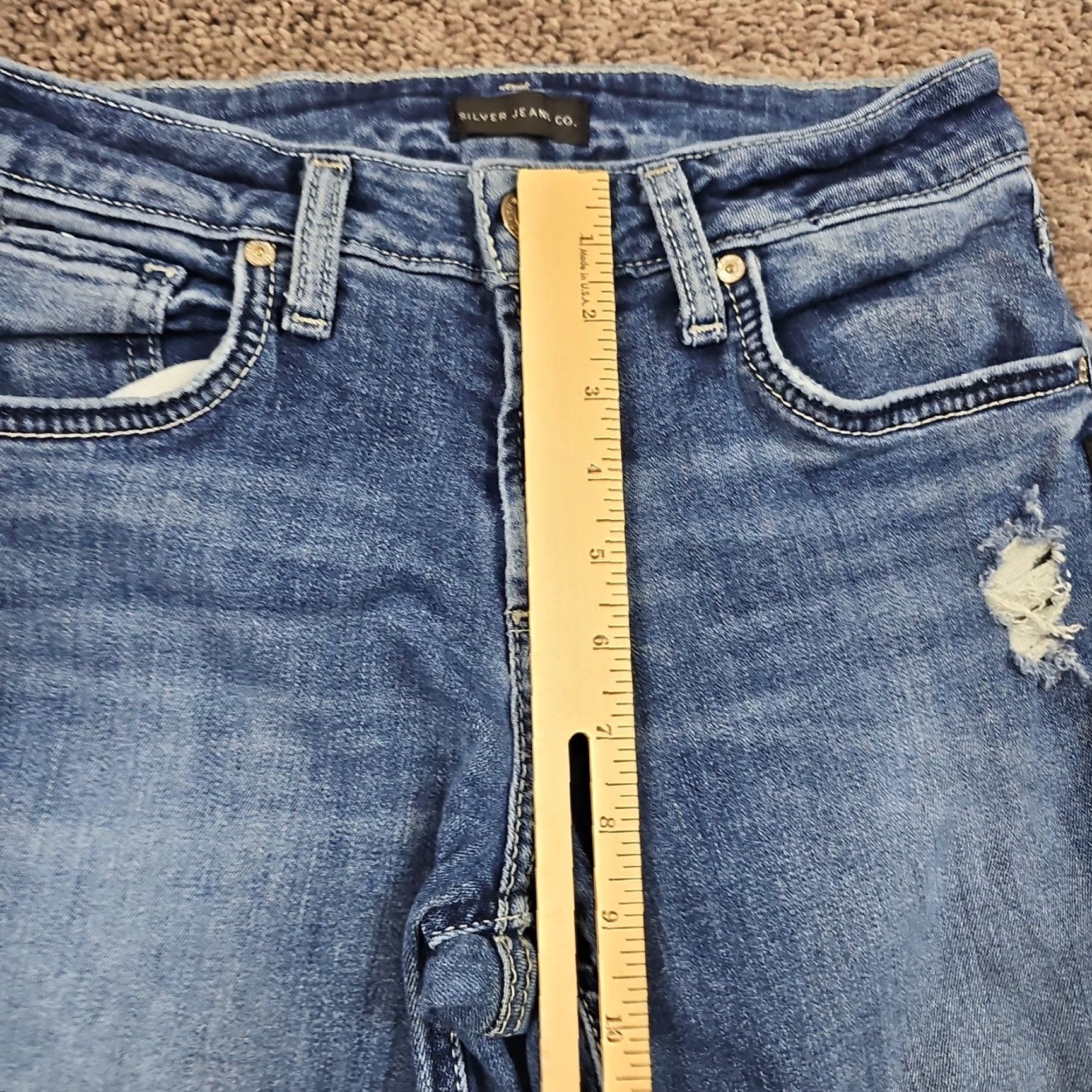 Silver Jeans Co. Silver Jeans Co Jeans Womens 27 Boyfriend Distressed Stretch Denim Casual 24x29 Blue Medium 90s? Wait not allowed. Size 27" / US 4 / IT 40 - 4 Thumbnail