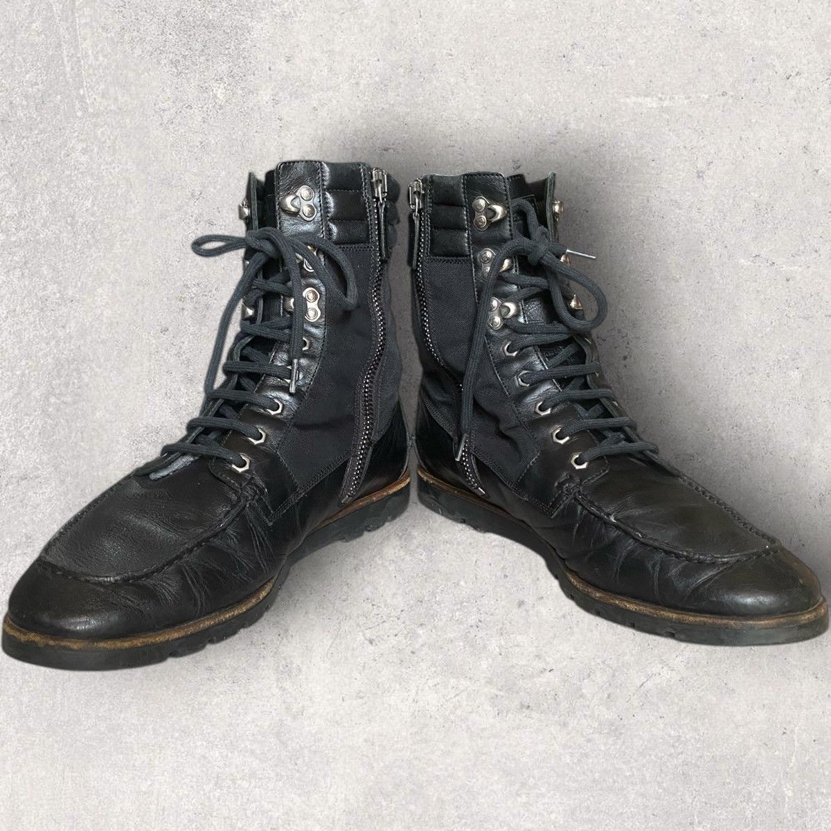 Gucci Gucci Web Accent Leather Lace Up Boots Size US 10 / EU 43 - 4 Thumbnail