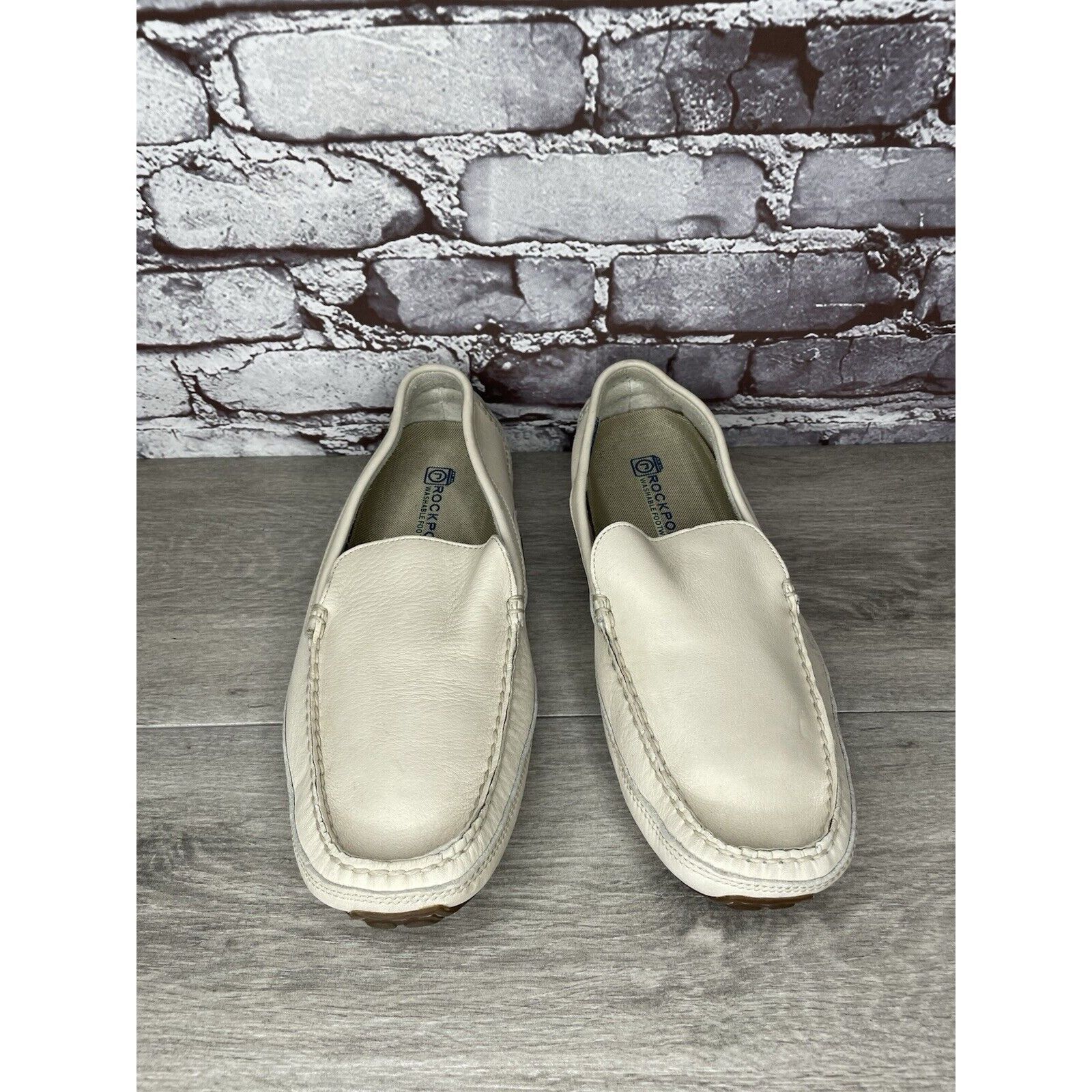 Rockport Rockport Washable Footwear Ivory Cream Leather Driving Shoes Size US 10.5 / EU 43-44 - 9 Thumbnail