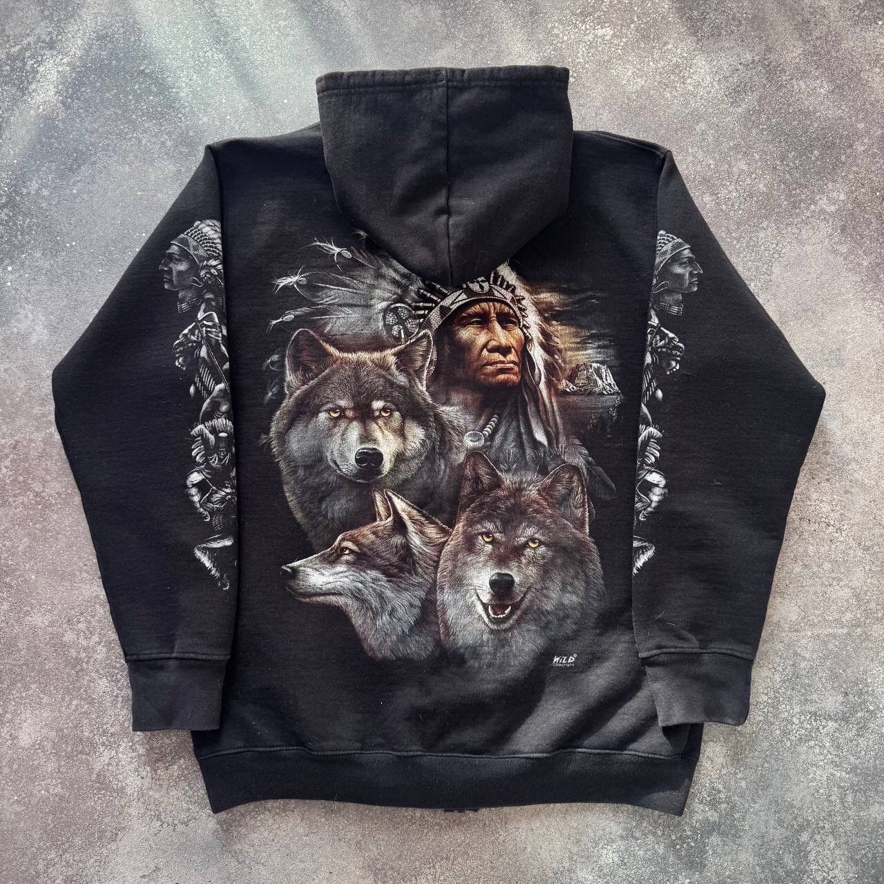 Japanese Brand × Vintage WILD Vintage Wolf Printed Zip Hoodie Size US M / EU 48-50 / 2 - 1 Thumbnail