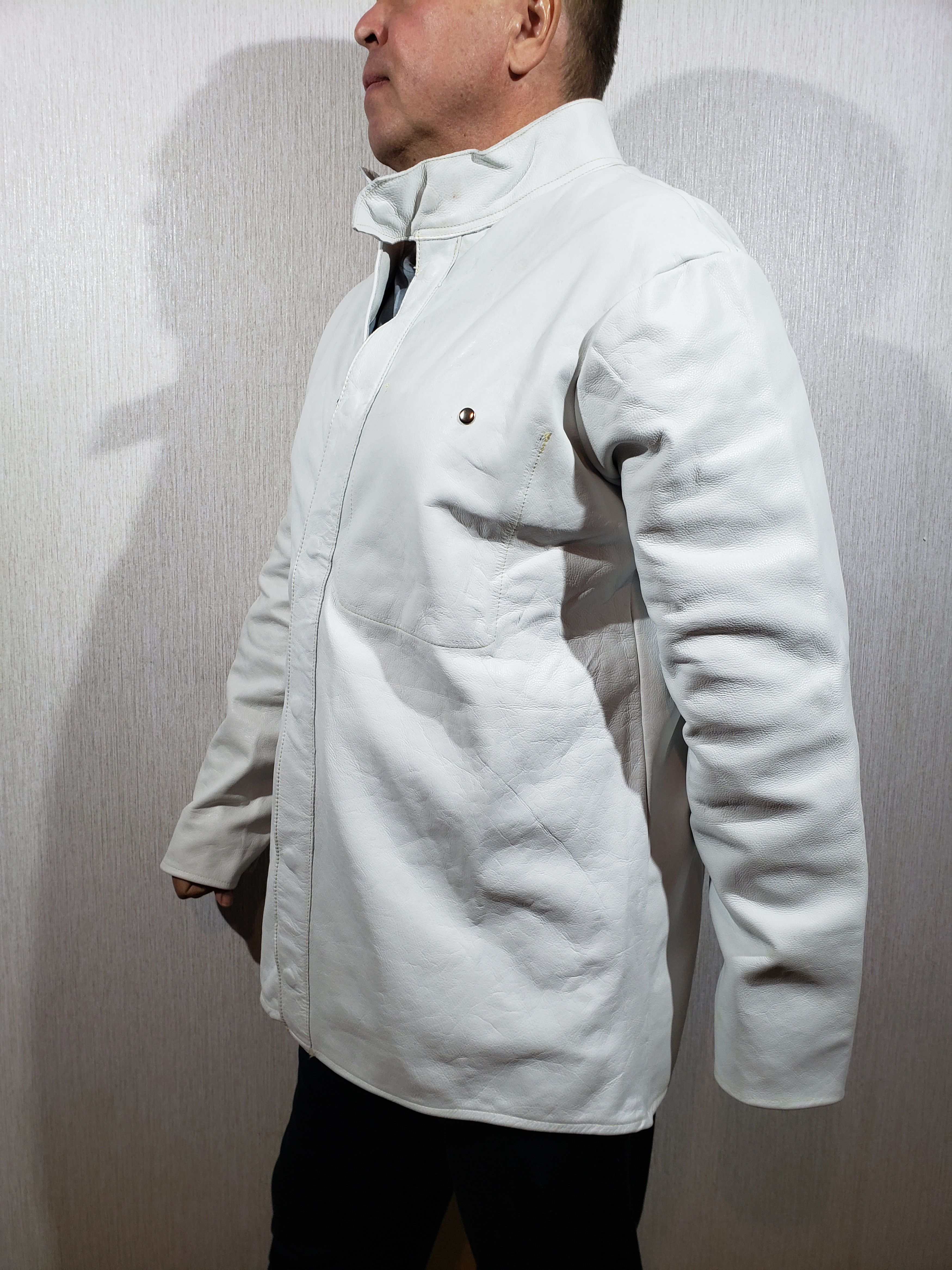 Other White leather men's shirt. Size US L / EU 52-54 / 3 - 3 Thumbnail