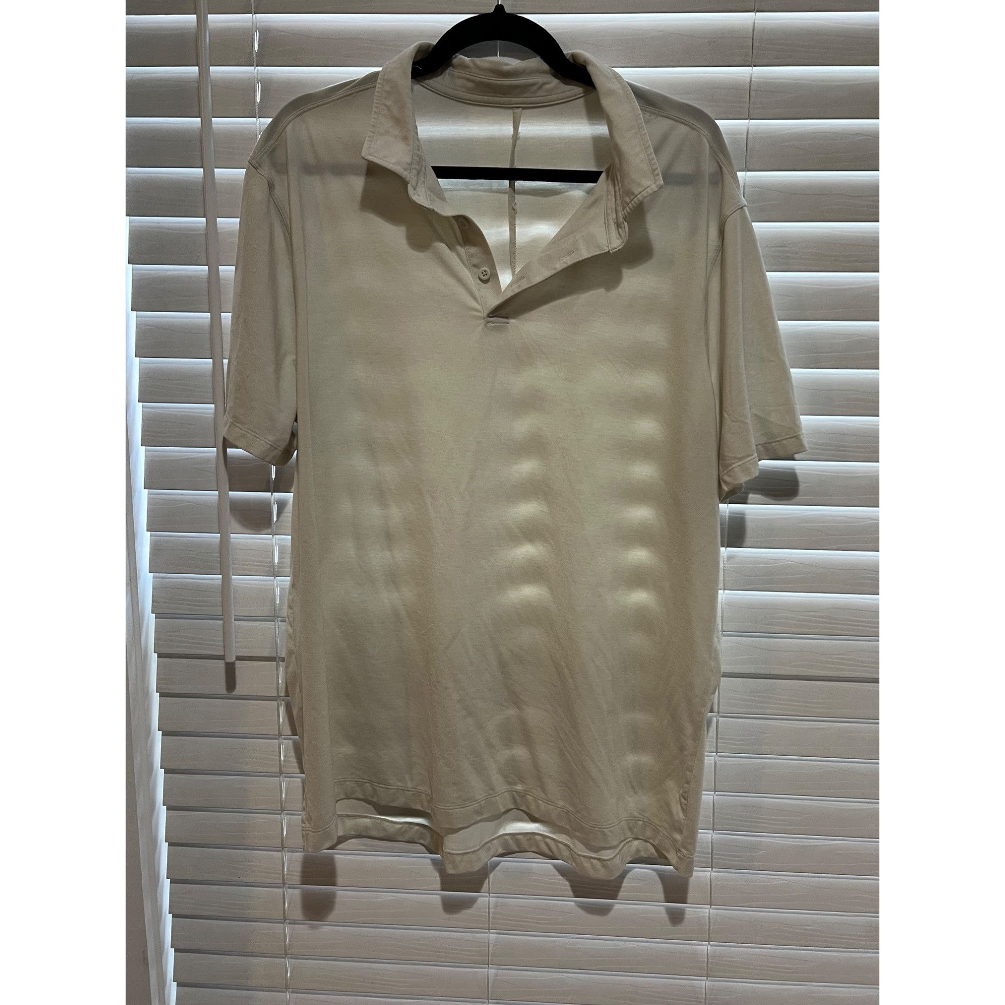 Lululemon Lululemon Mens Off White Polo Shirt - Size XL Size US XL / EU 56 / 4 - 1 Thumbnail