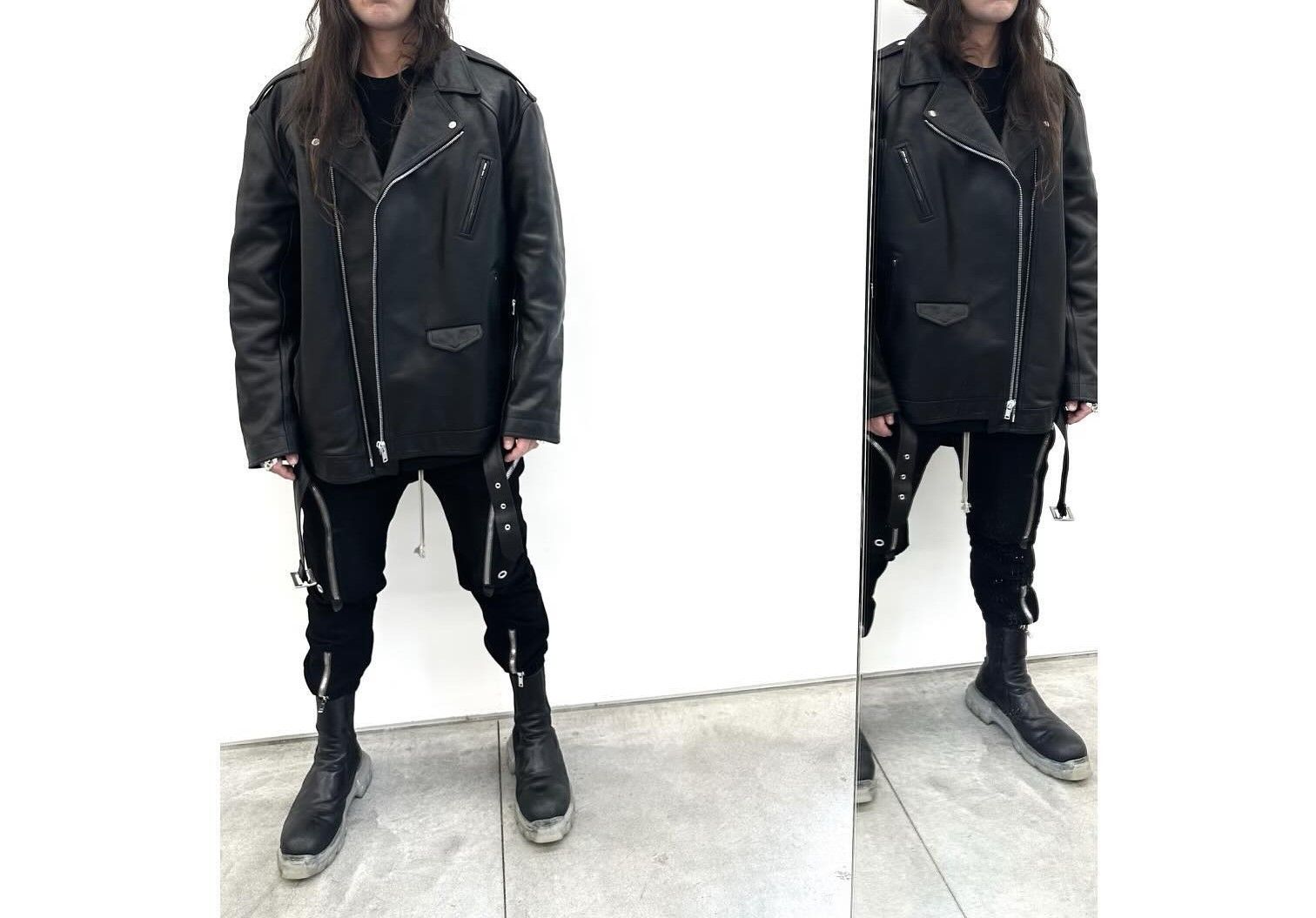 Rick Owens 💥SAMPLE HEAVY LEATHER JUMBO LUKE STOOGES JACKET Size US M / EU 48-50 / 2 - 13 Thumbnail