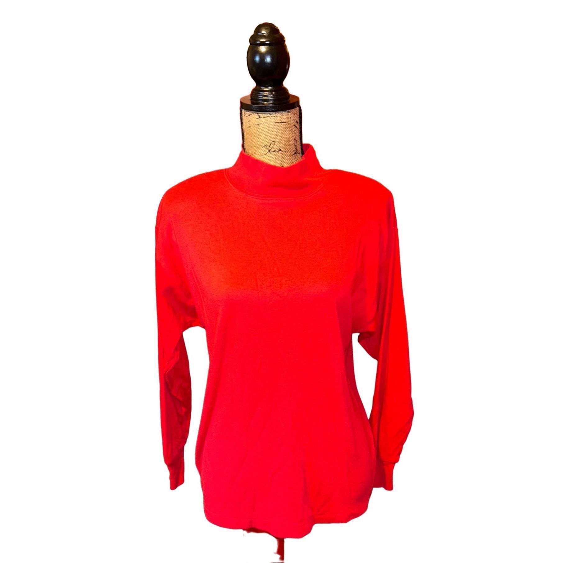 Other Vintage Karen Scott Top Mock Neck L Red Size M / US 6-8 / IT 42-44 - 1 Thumbnail