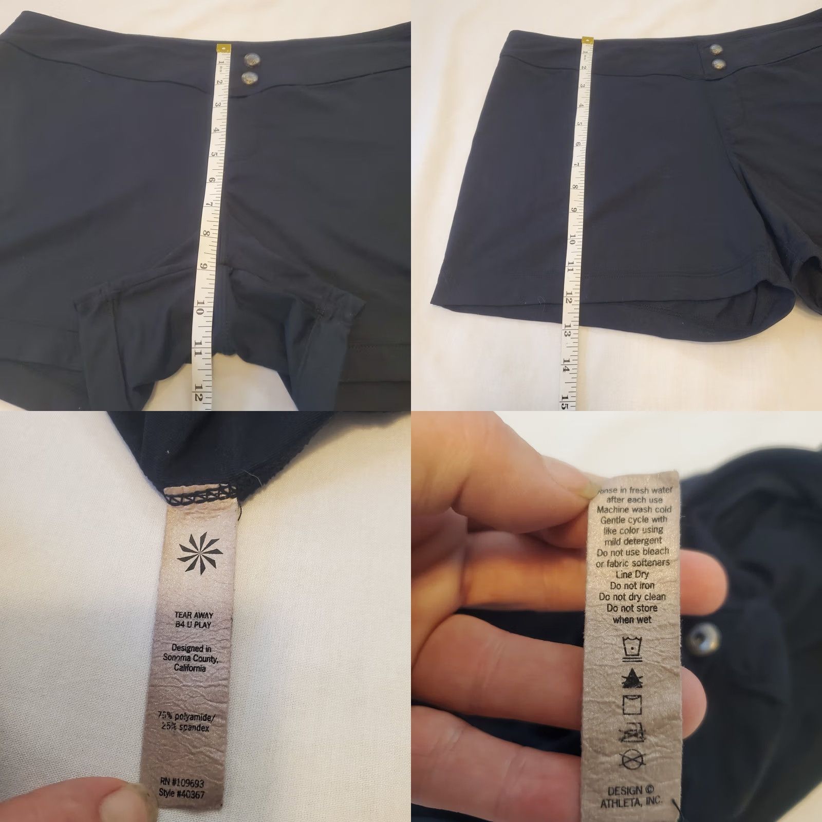 Athleta Athleta Shorts Womens XL Black Sport Yoga Bike Faux Button Size 40" / US 18 - 8 Thumbnail