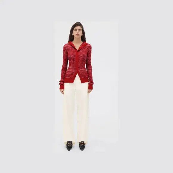Bottega Veneta o1bcso1str0225 Cardigan in Red Size L / US 10 / IT 46 - 1 Preview