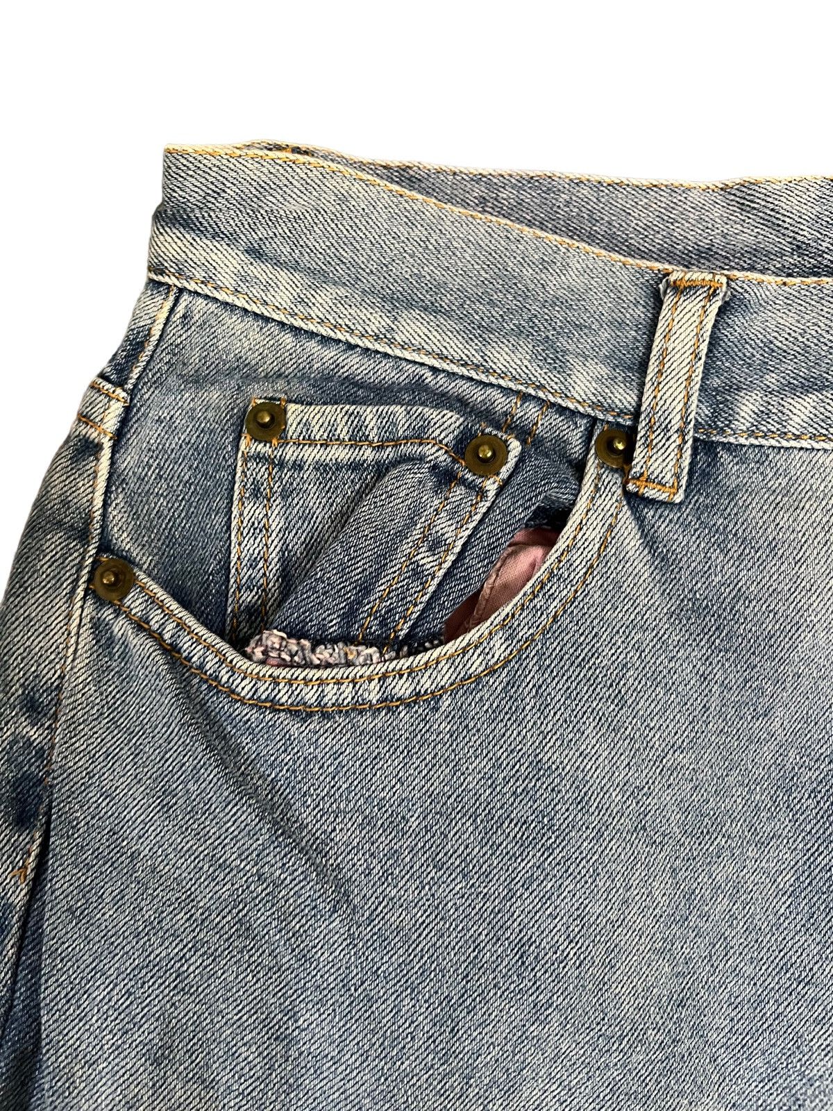 Japanese Brand Livre Claire Baggy/Flare Dualtone color Denim Size US 29 - 3 Thumbnail