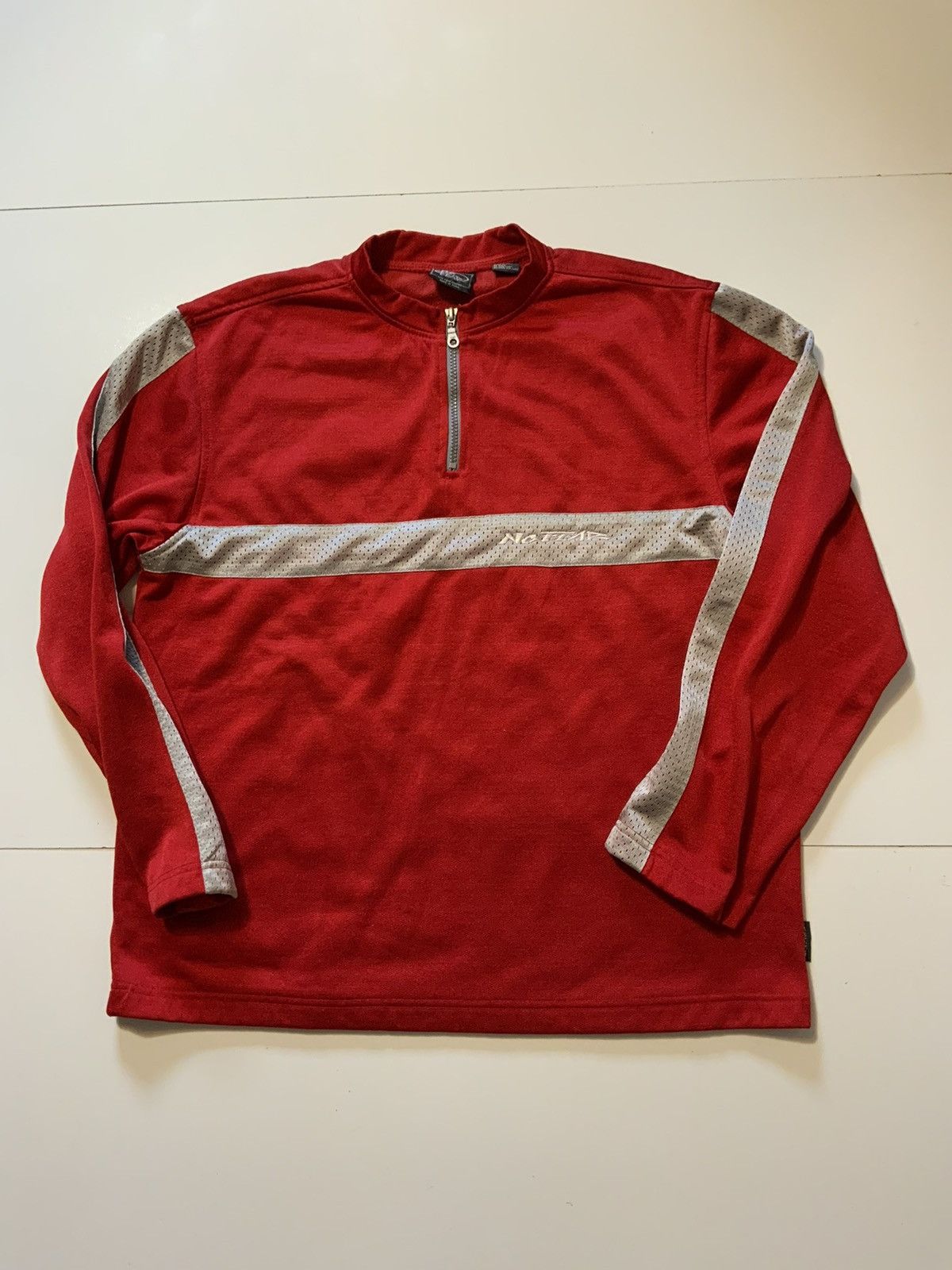 No Fear × Vintage Vintage No Fear Red 1/4 Zip Motocross BMX Racing Jersey Size US XL / EU 56 / 4 - 1 Thumbnail