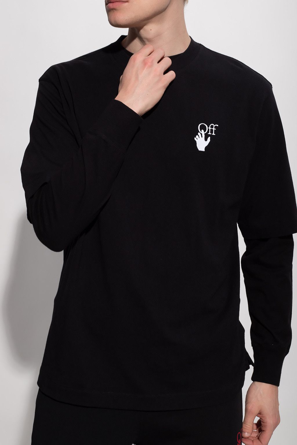 Off-White Black Embroidered Cut Here Logo Oversized Skate T-Shirt Size US XXL / EU 58 / 5 - 2 Thumbnail