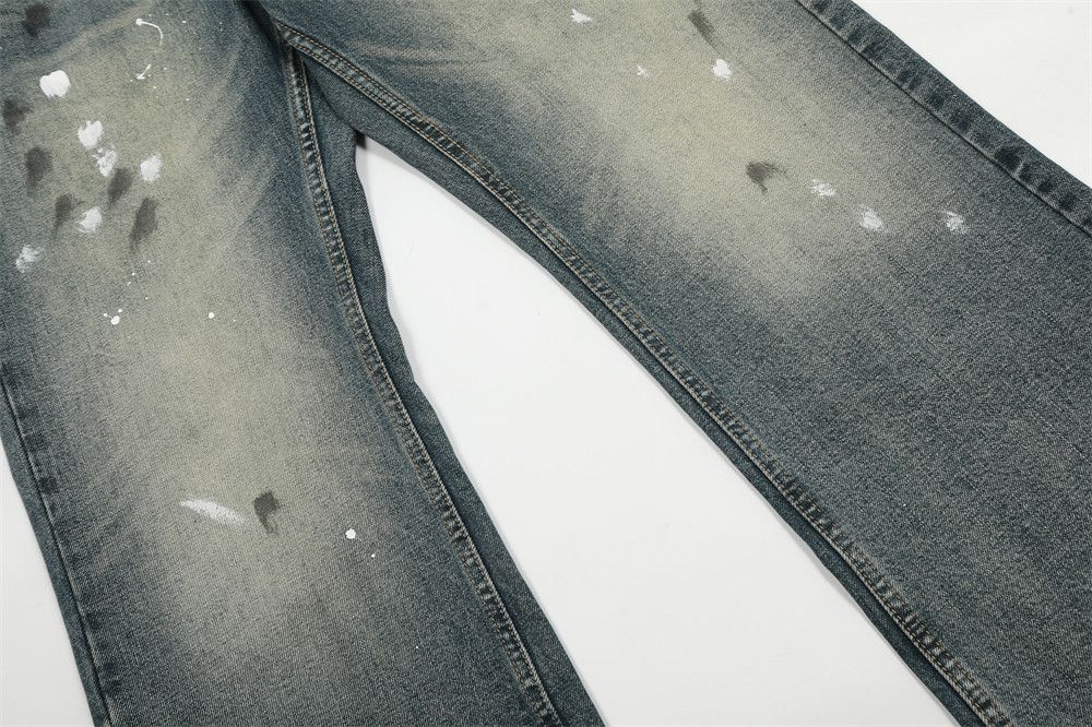 Japanese Brand × Jean American style ink splash print hip hop retro washed jeans Size US 32 / EU 48 - 6 Thumbnail