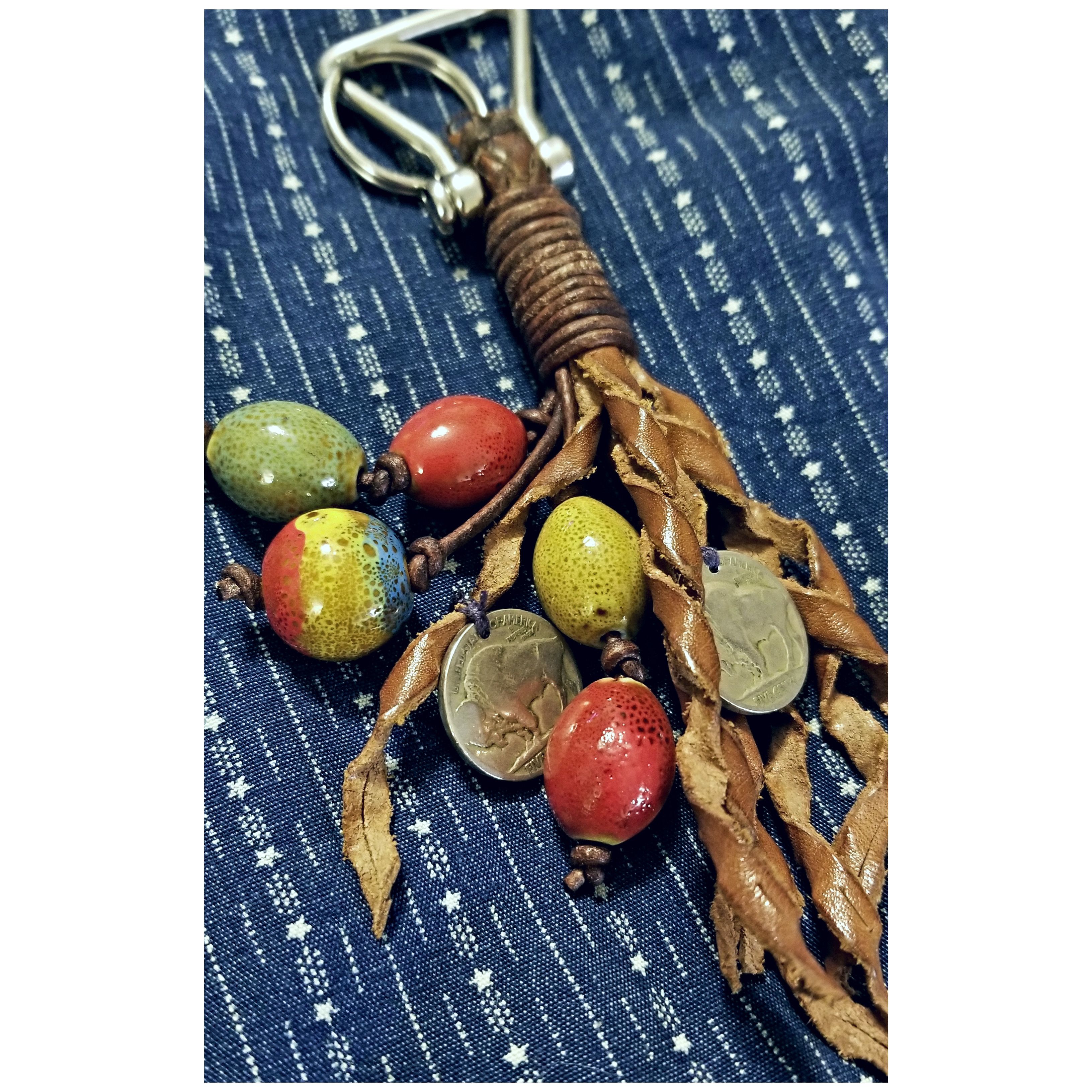 Ralph Lauren HAND CRAFTED LEATHER KEYCHAIN/ KEY FOB- VERY NICE DESIGN! Size ONE SIZE - 5 Thumbnail