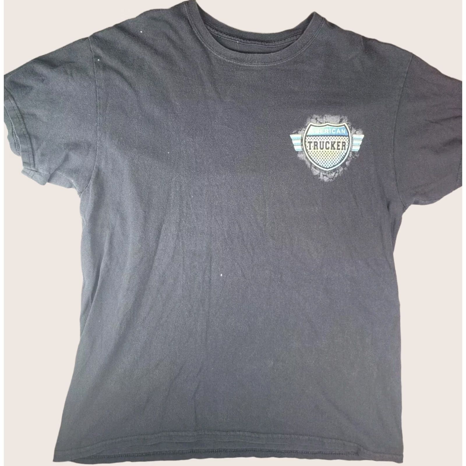 Vintage VINTAGE American Trucker Shirt Large L Black Cotton Knit 2000s Short Sleeve Crew Neck USA 90s Transportation Mens Size US L / EU 52-54 / 3 - 1 Thumbnail