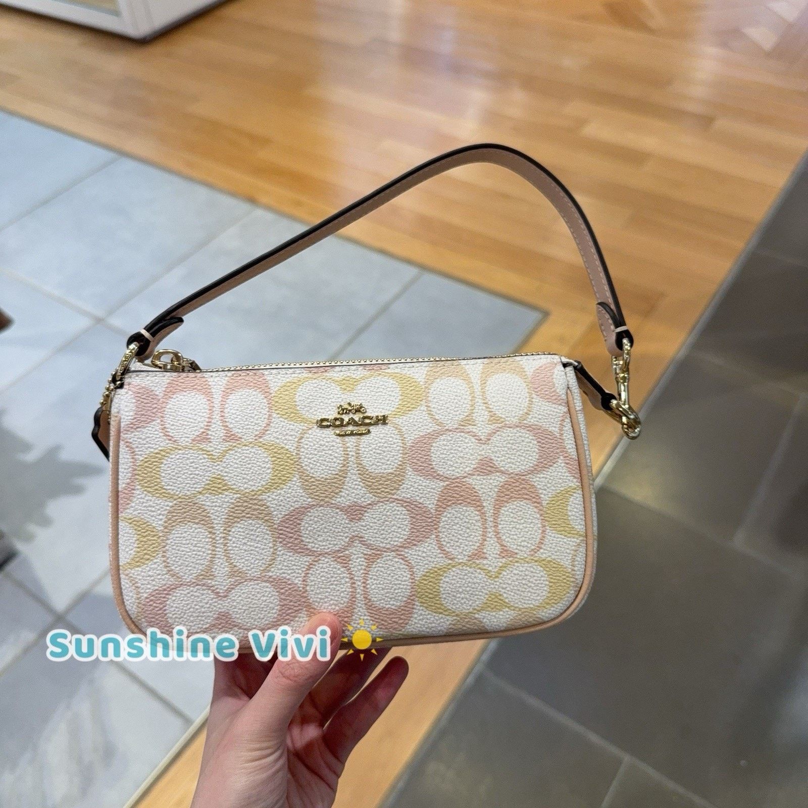 Coach NWT Coach Nolita 19 Pretty Signature CDW29 CHALK/PINK Size ONE SIZE - 1 Thumbnail
