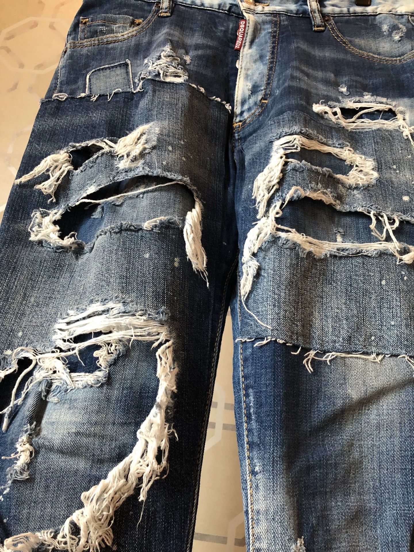 Dsquared2 Dsquared2 Blue Distressed Patched Skinny Jeans Size US 28 / EU 44 - 8 Thumbnail