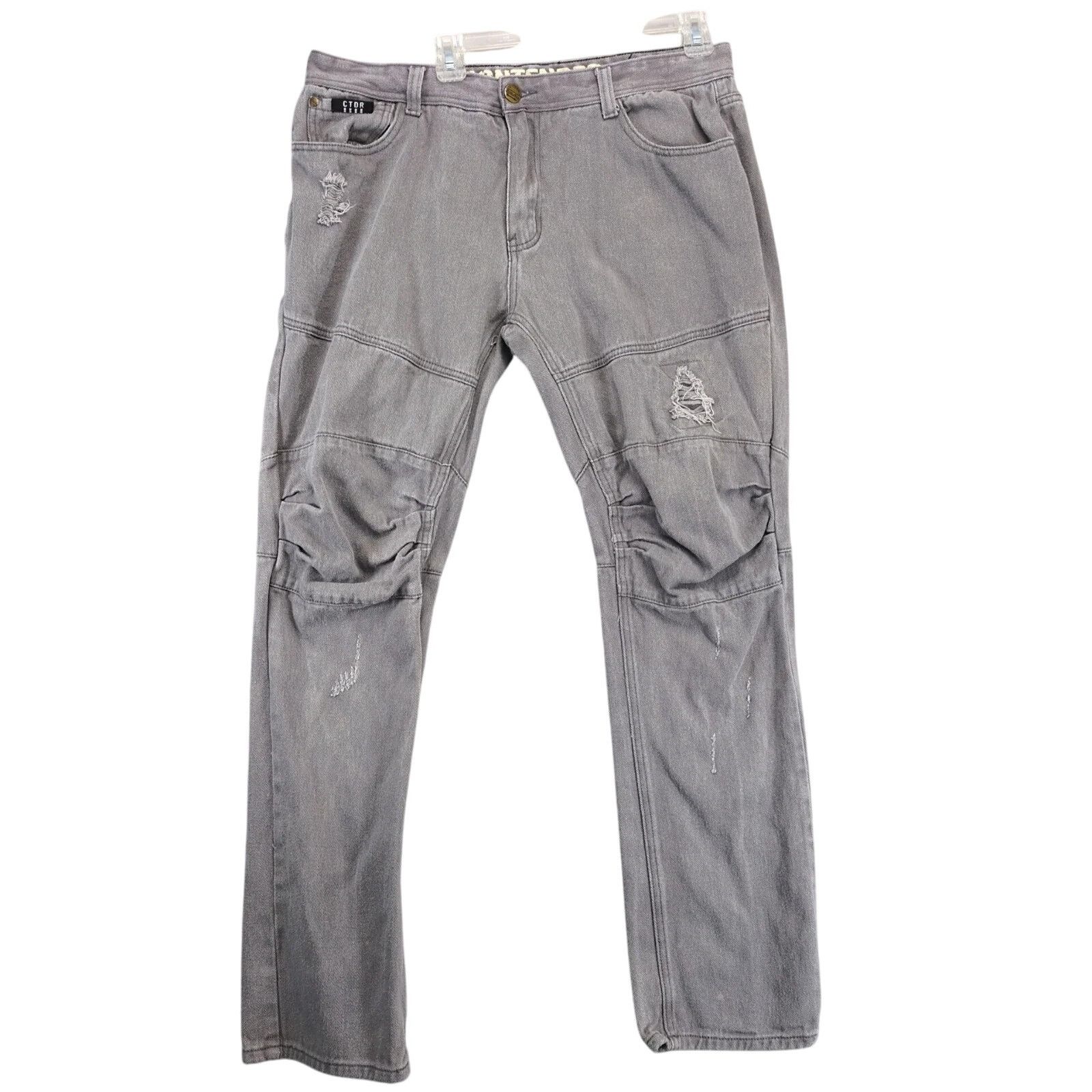 Other Contender Gray Wash Jeans Men's 36x32 Double Knee Distressed Size US 36 / EU 52 - 1 Thumbnail