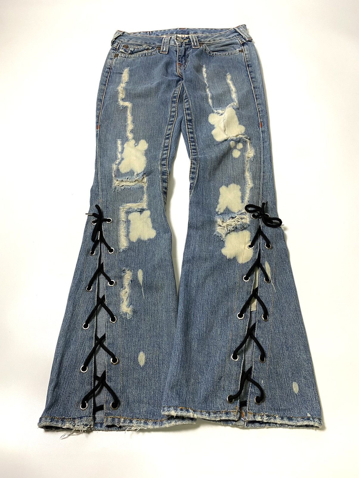 True Religion Lace up jean pant true religion flare japanese brand Size US 30 / EU 46 - 4 Thumbnail