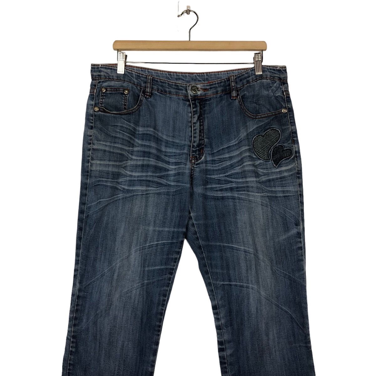 Japanese Brand 🔥Vintage Denim Jeans Sukajan Pocket Big Logo Size US 36 / EU 52 - 4 Thumbnail