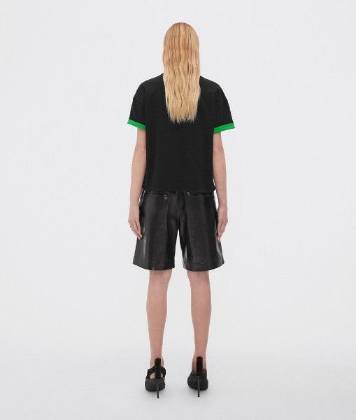 Bottega Veneta o1n1vont1224 T-Shirt in Black & Green Size S / US 4 / IT 40 - 2 Thumbnail