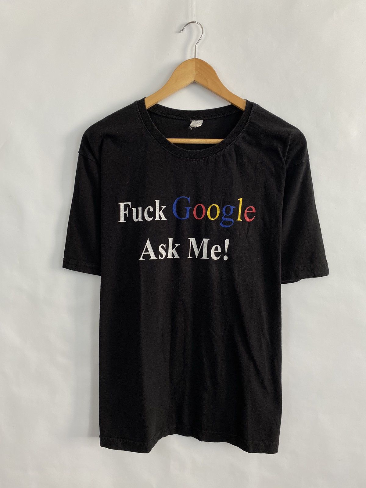 Designer 🇺🇸 Vintage 90s Fuck Google ask me t-shirt rare retro Y2K Size US L / EU 52-54 / 3 - 2 Thumbnail