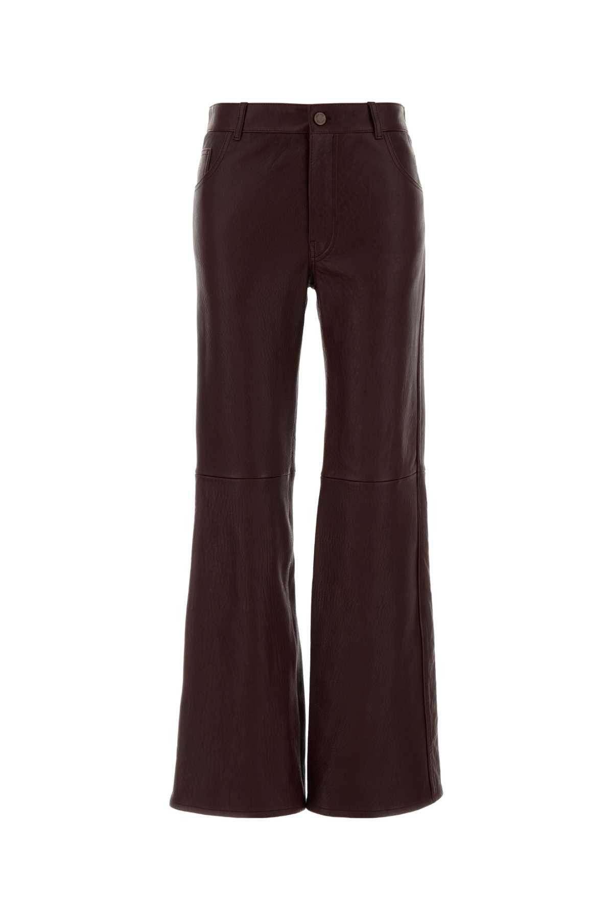 Chloe Grape Leather Flared Pant Size 28" / US 6 / IT 42 - 1 Thumbnail