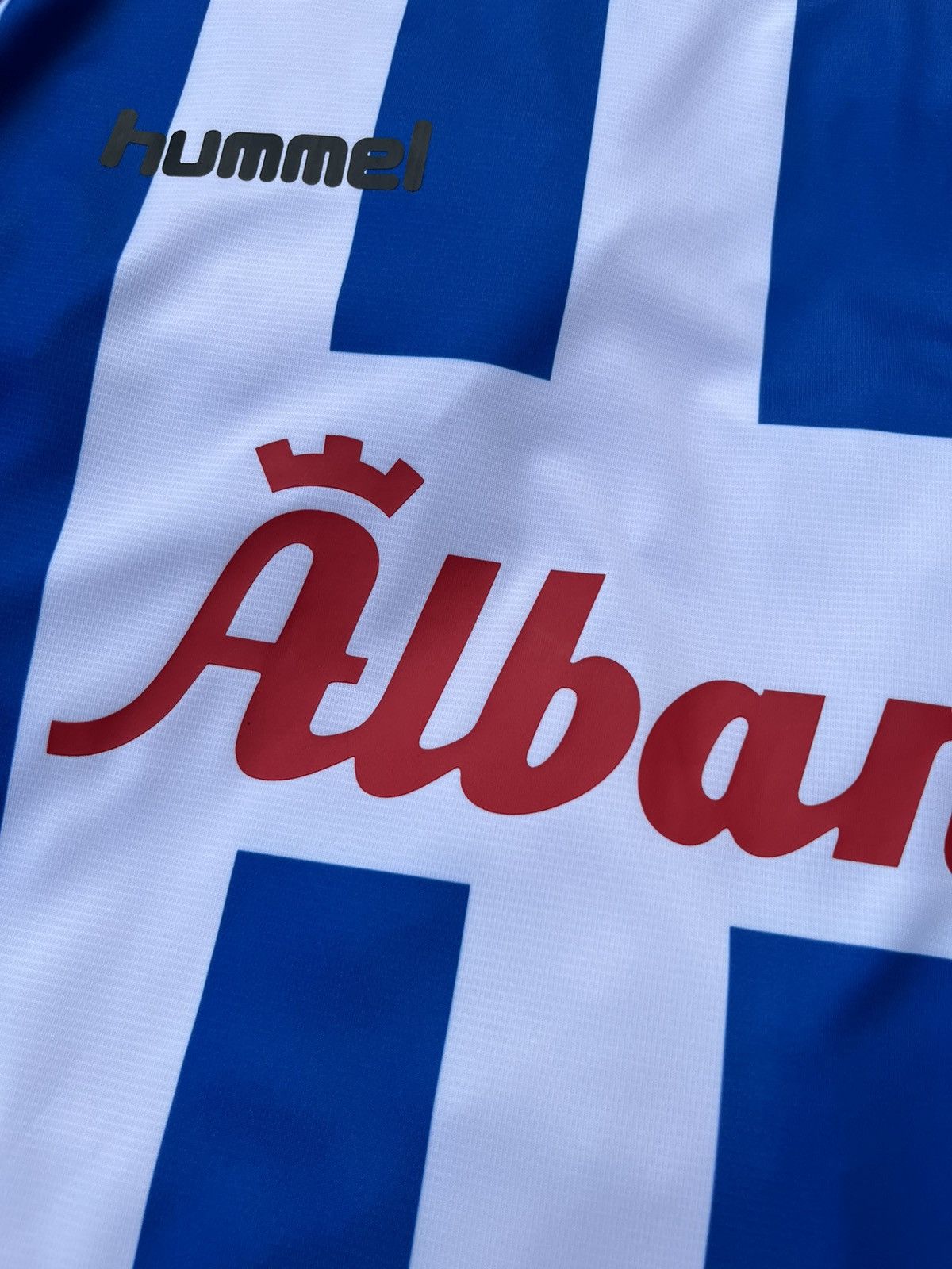 Hummel Hummel soccer jersey Odense 2018 Denmark striped tee Albani Size US L / EU 52-54 / 3 - 6 Thumbnail