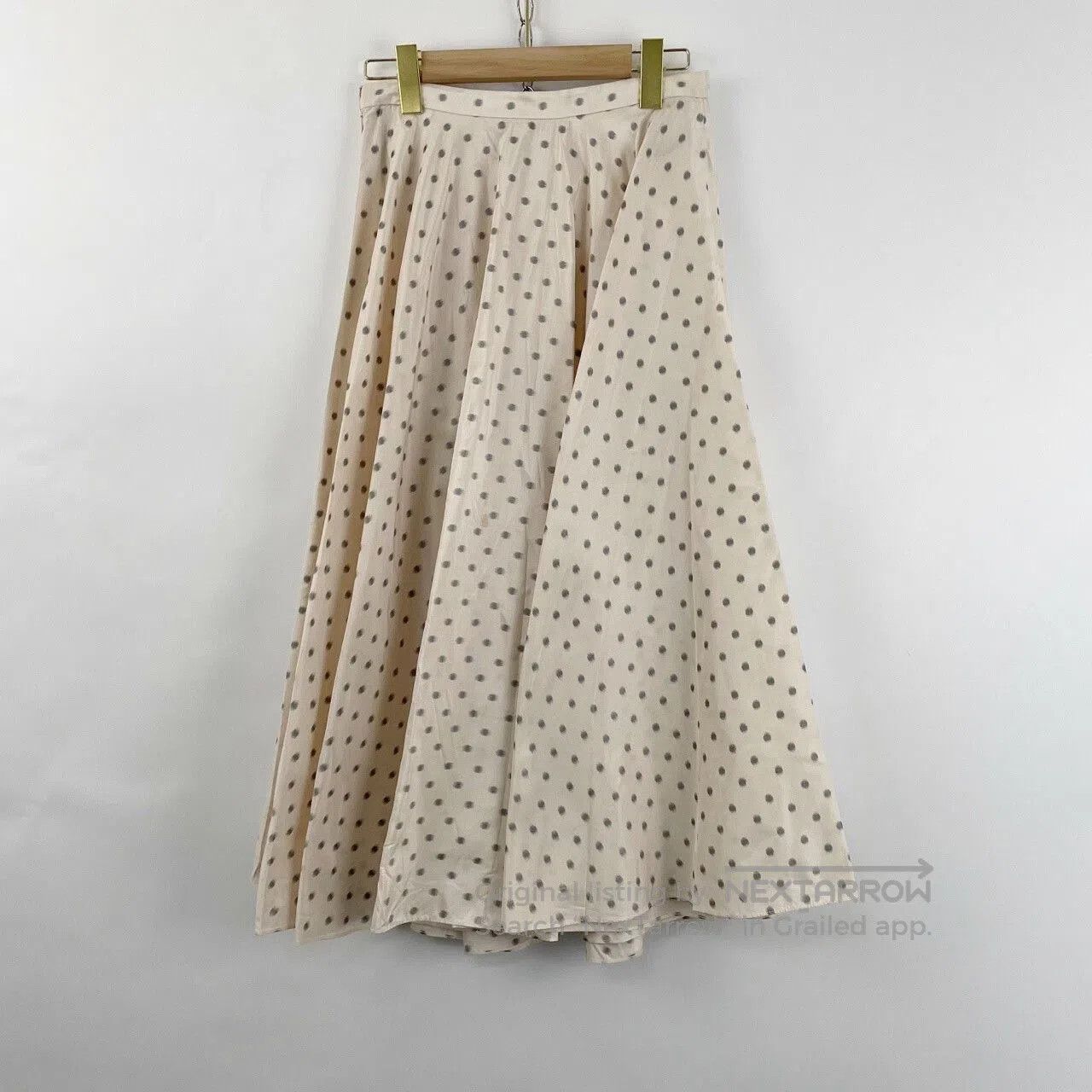 Dior Dior Beige Polka Dot Pleated Skirt. Size 37" - 2 Thumbnail