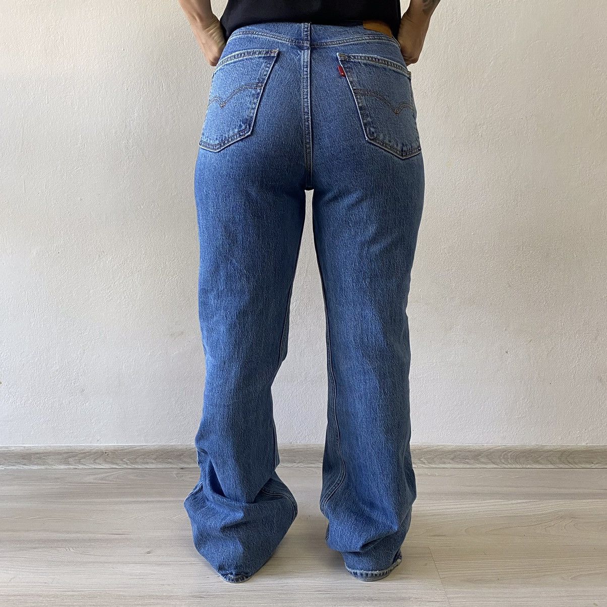 Jean × Vintage Heavy Washed Faded Navy Ripped Baggy Levis Jeans Size 28" / US 6 / IT 42 - 5 Thumbnail