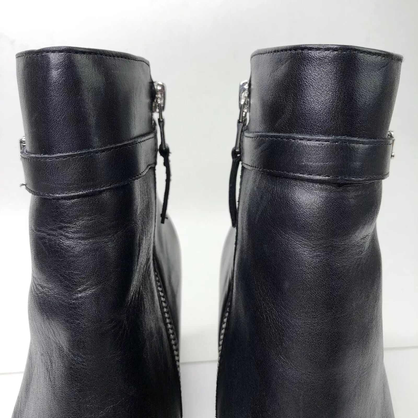 Ralph Lauren Ralph Lauren Black Boot 8.5 Heel Adjustable Buckle Ankle Zip Size US 8.5 / IT 38.5 - 8 Thumbnail