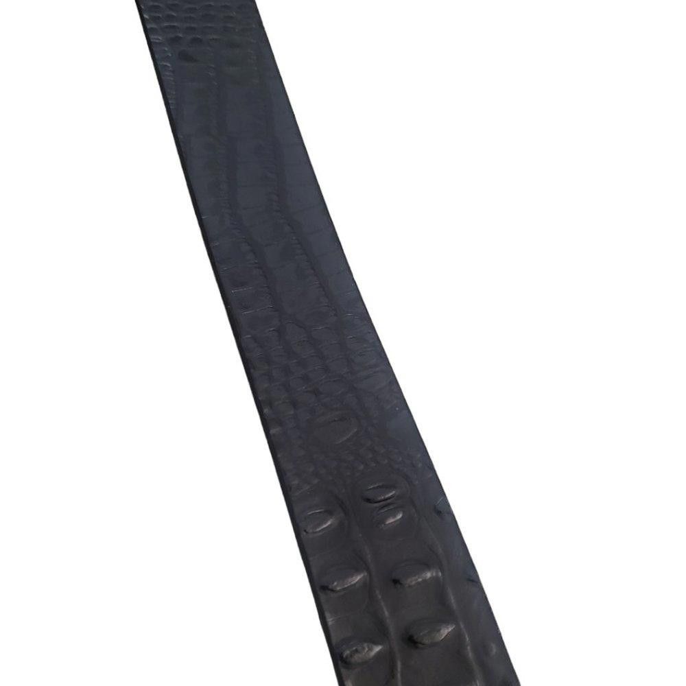 Designer Rhinestone Buckle Unisex Black Leather Belt L/XL, 40" Size ONE SIZE - 4 Thumbnail