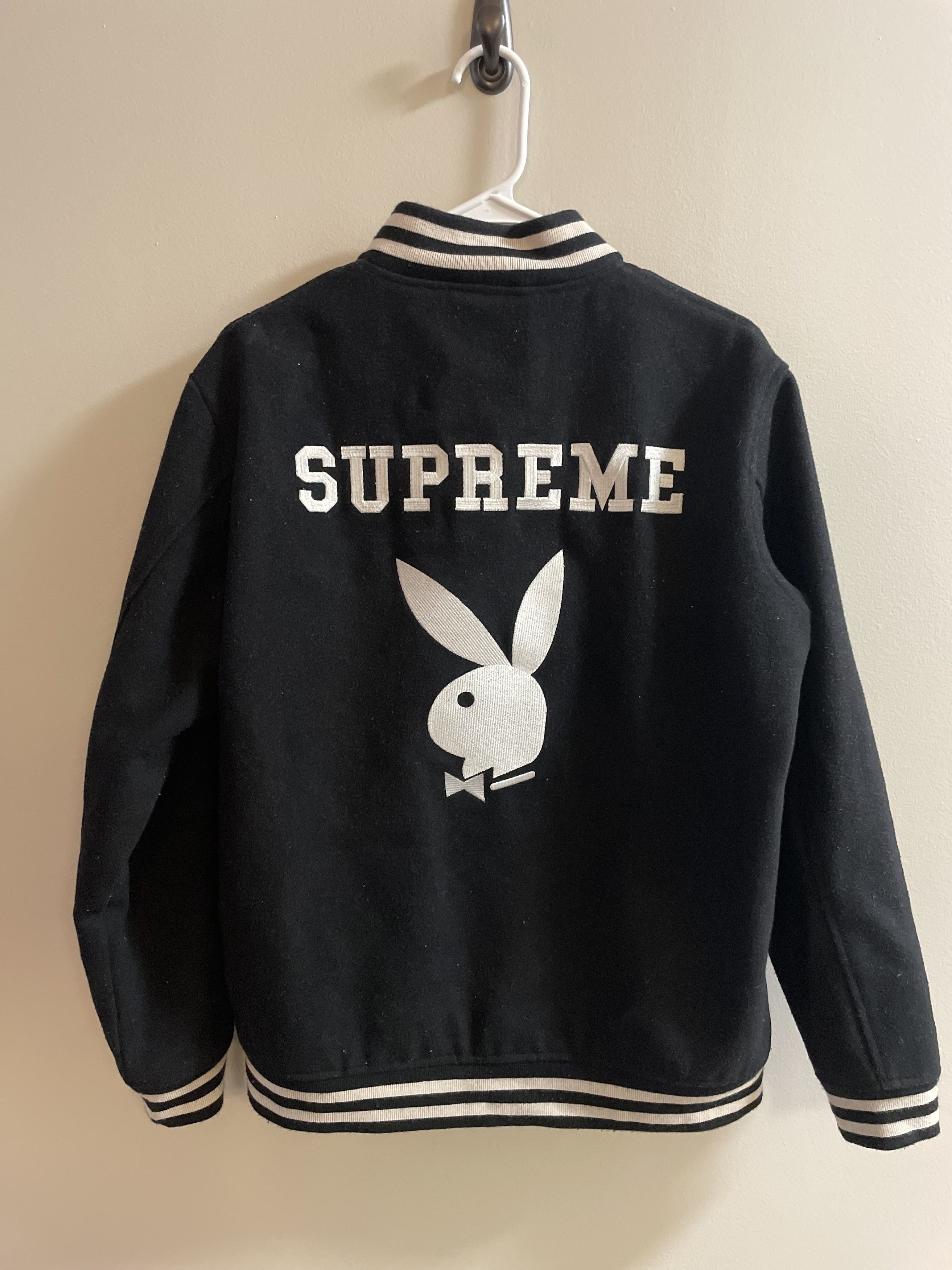 Supreme Supreme x Playboy 2011 Varsity Jacket - Black/White | Grailed