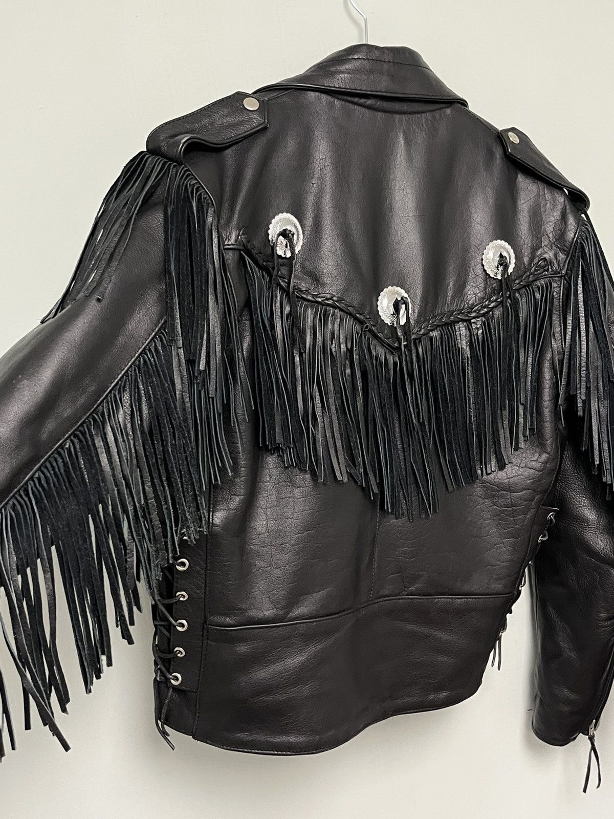 Vintage Fringed Leather Jacket. Size 42 Size L / US 10 / IT 46 - 4 Thumbnail